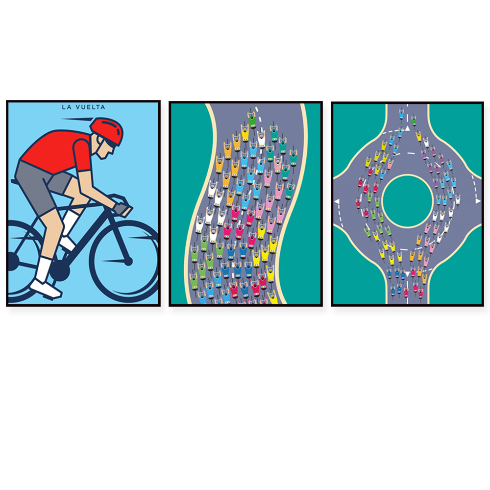Mountain Biking Races - Mountain Bike Print Cycling Race Route